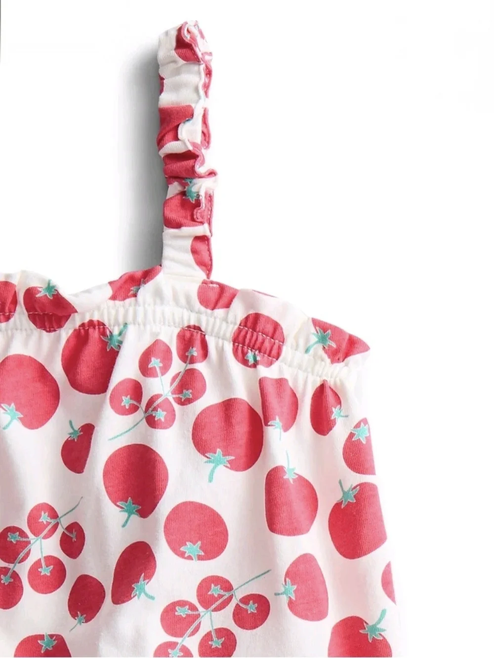 Wonder Nation Toddler Girl Tomato Print 2-Piece Ribbed Tank & Shorts Set 3T